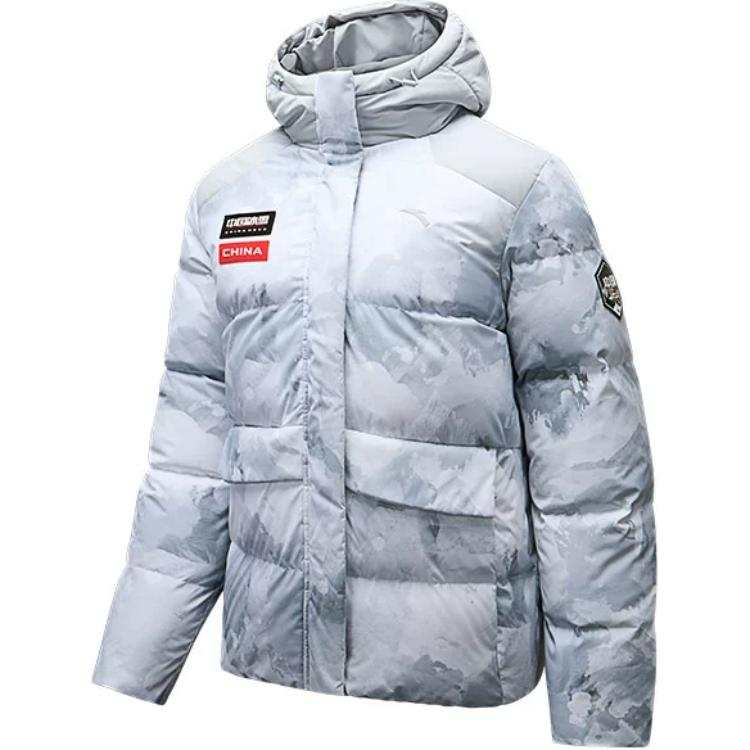 Anta Variety Training Collection Down Jacket Women's Snowflake White/All Over Print