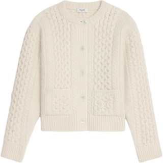 CELINE Triomphe Button Up Crewneck Cardigan