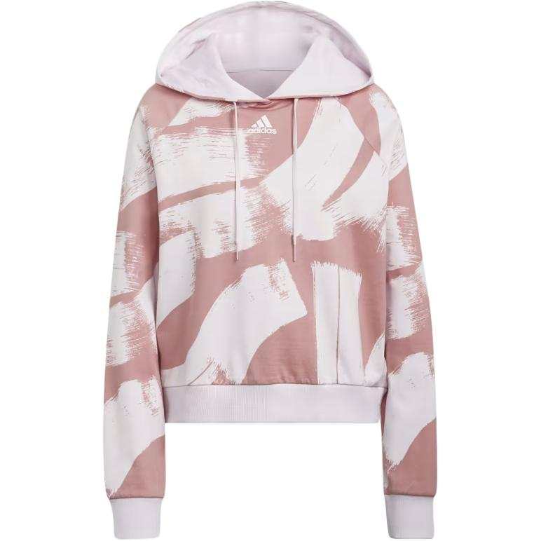 Adidas Adidas Essentials Print Relaxed Hoodie Sweatshirt Women's Pink