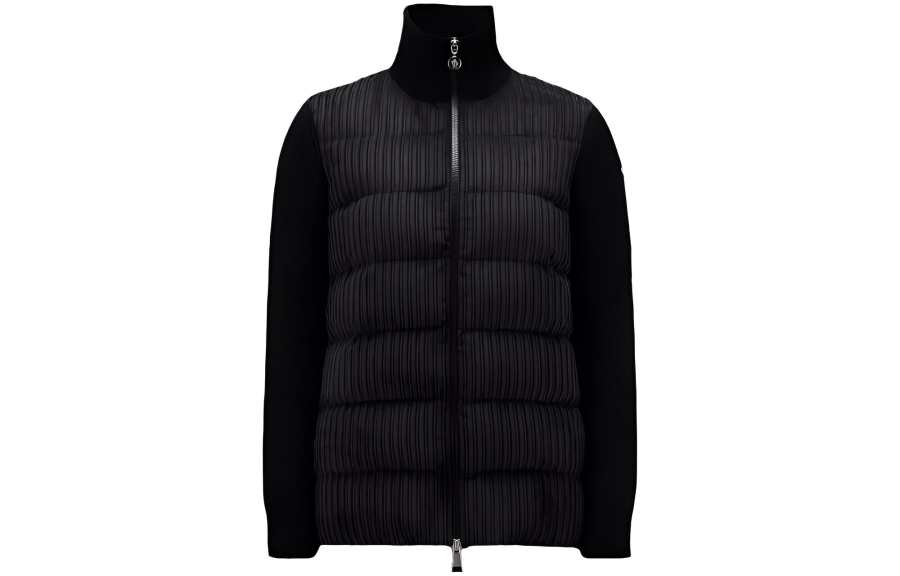 Moncler Padded Corduroy Down Jackets Women's Black Hooded Moderate