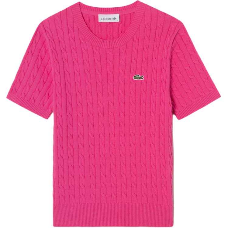 LACOSTE Knitwear Women's Pink Crew Neck Moderate