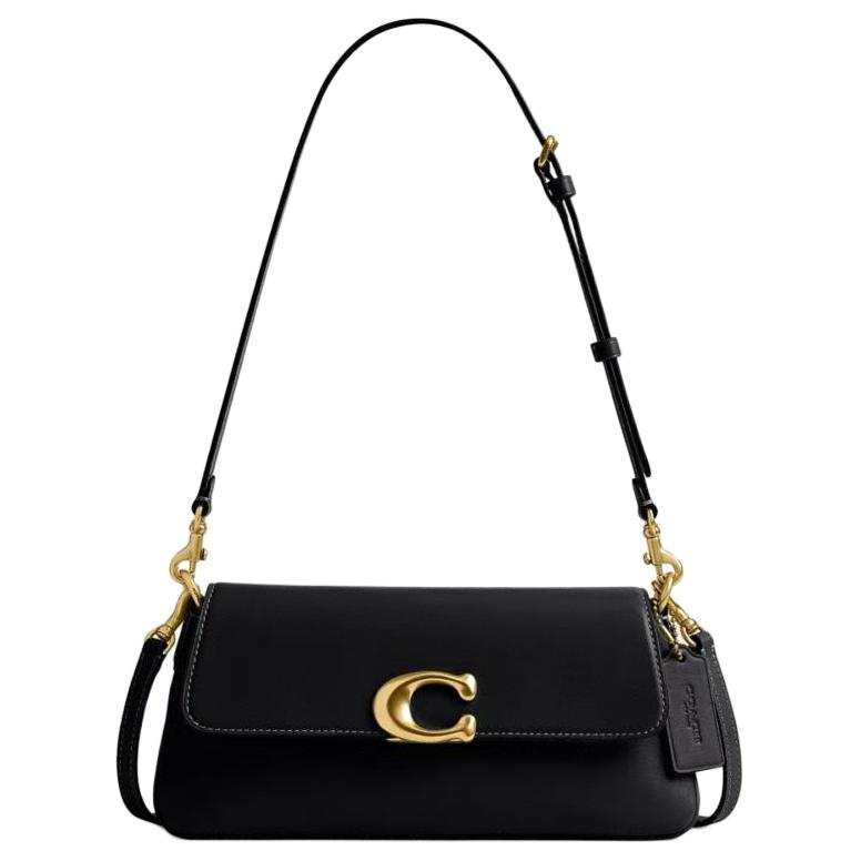 COACH Jet Leather Portable Crossbody Bag, Shoulder Bag Medium Women's Black