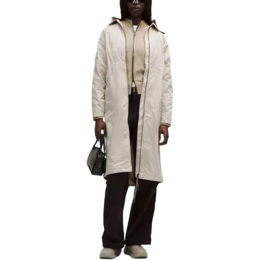 Lululemon x SLNSH Taffeta Removable Hood Jacket Women's White Mojave Tan