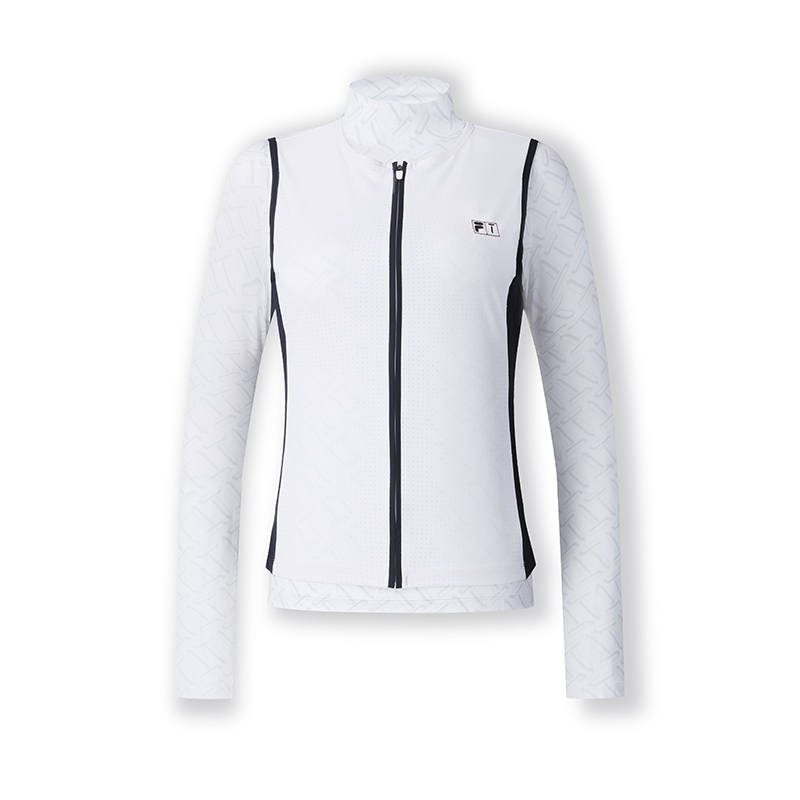 FILA Knitwear Women's Jade White Stand Collar Moderate Set