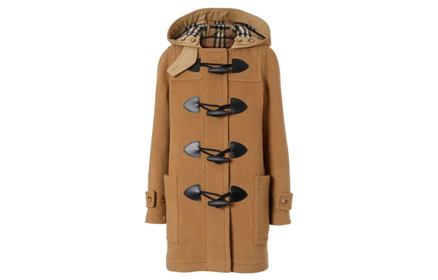 Burberry Double-Breasted Straight Hooded Duffle Coat Brown