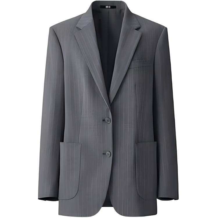 UNIQLO Jackets Women's Gray Suit Collar Moderate Other