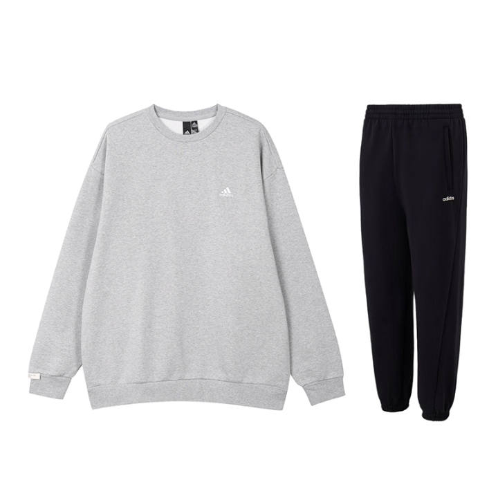 Adidas Adidas Casual Sportswear Men's Crew Neck Thickened And Fleece Lined
