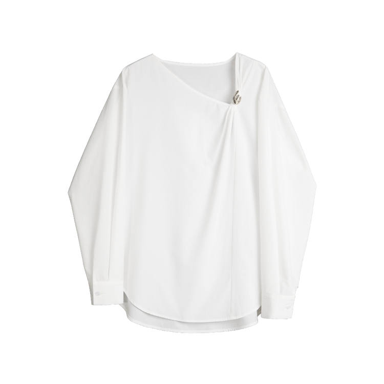 ELLE Shirts Women's Asymmetrical Collar Moderate Shirt