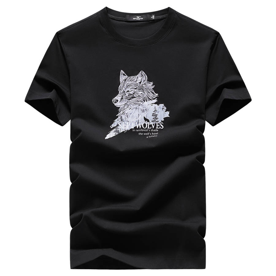 SEPTWOLVES T Shirts Unisex Crew Neck Moderate Straight Fit