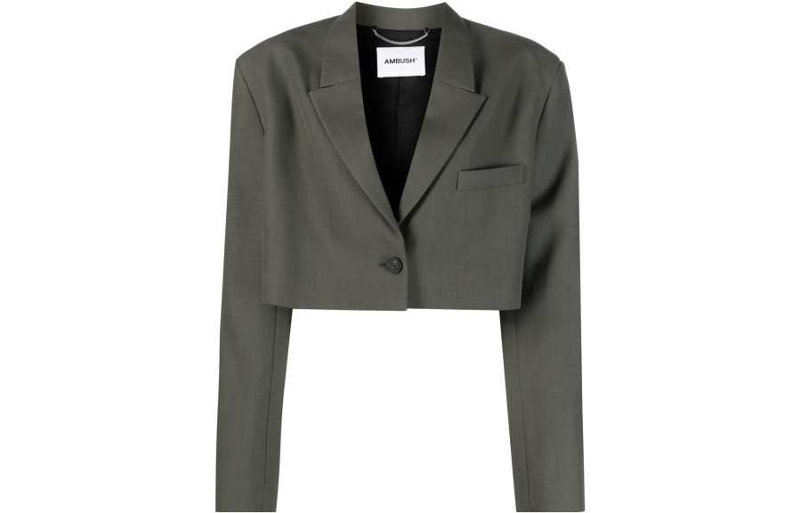 AMBUSH Business Suits Women's Moss Green Suit Collar Moderate Suit Vest