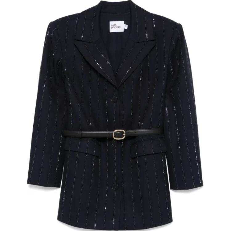 Self-portrait Self portrait Rhinestone embellished Blazer