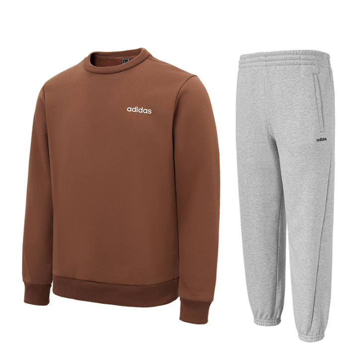 Adidas Adidas Casual Sportswear Men's Crew Neck Thickened And Fleece Lined