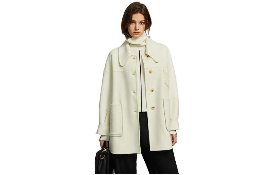 ELLE Coats Women's White Moderate