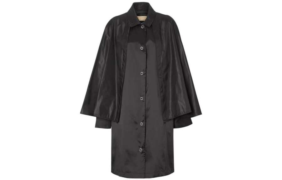 Burberry Coats Women's Black Lapel Moderate Straight Fit
