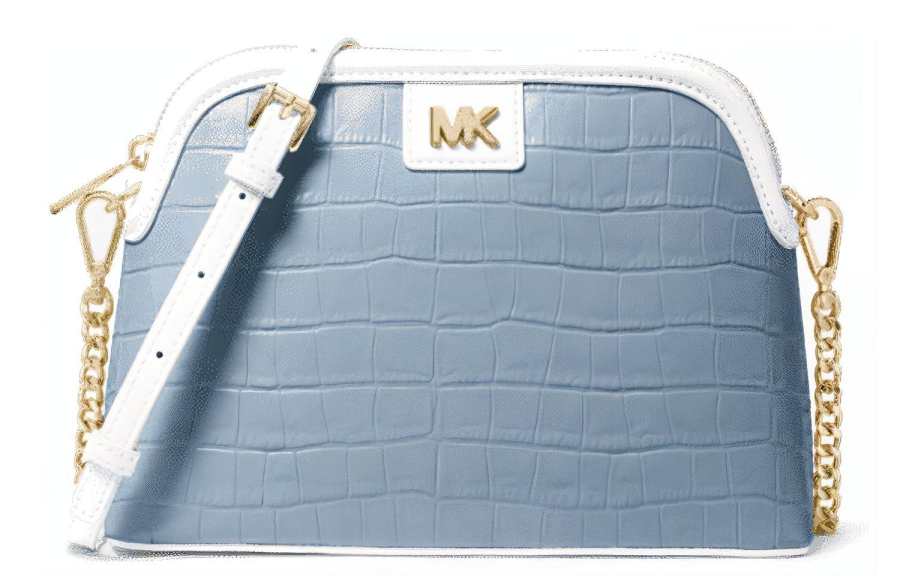 MICHAEL KORS Cow Leather Dome Bag, Crossbody Bag, Handbag Women's Blue