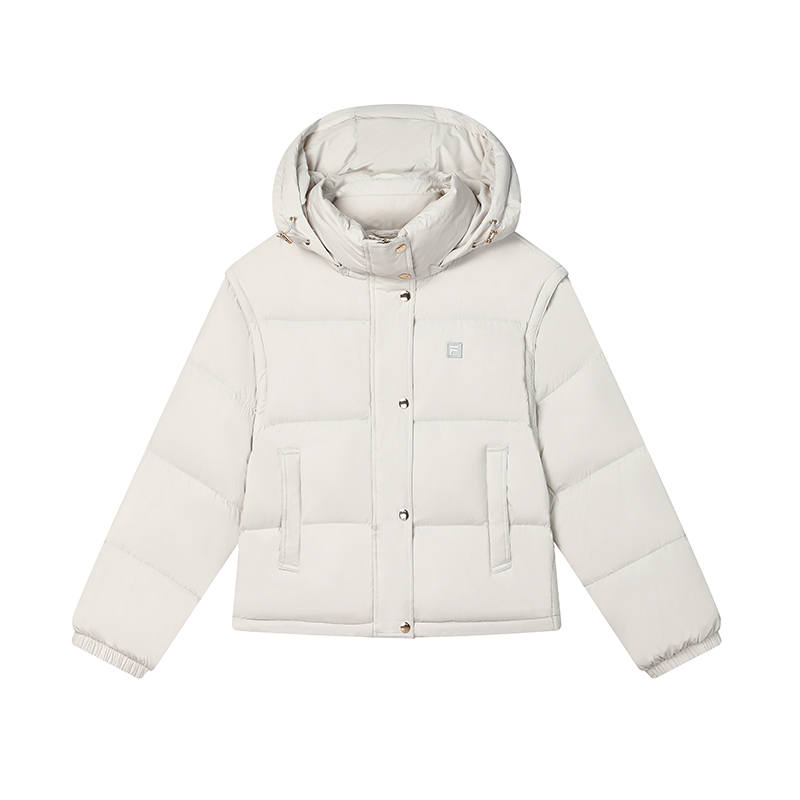 FILA MILANO Down Jacket Women's Light Gray Ivory