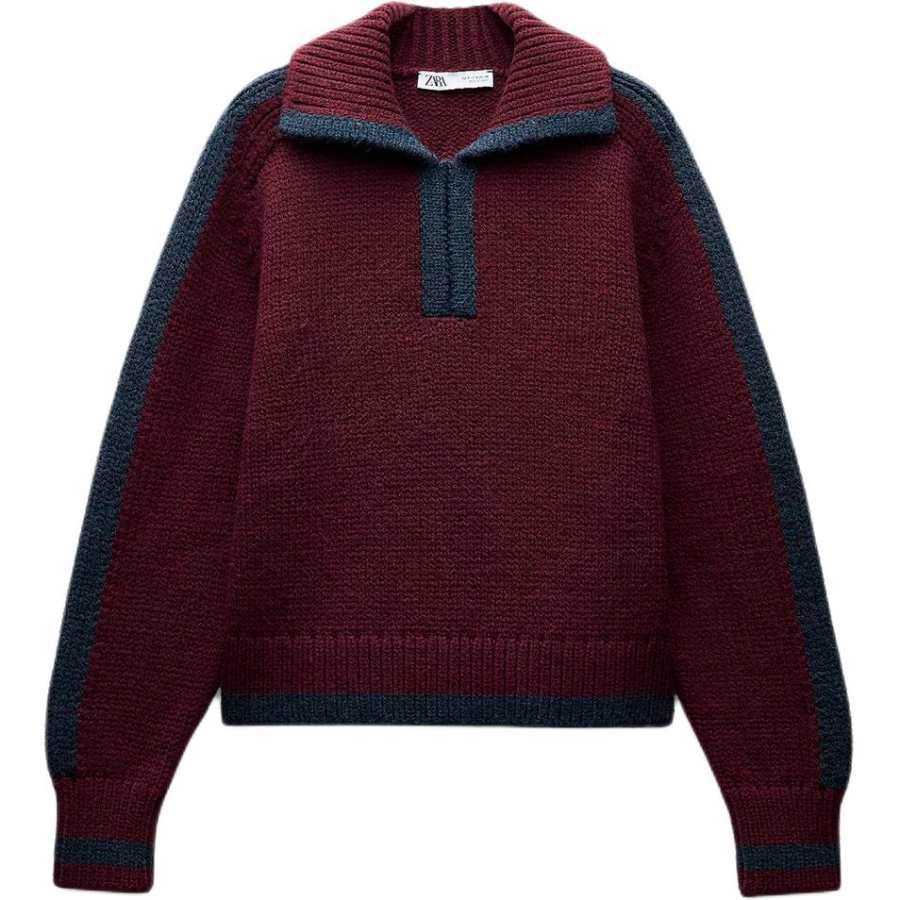 ZARA Knitwear Women's Burgundy Red