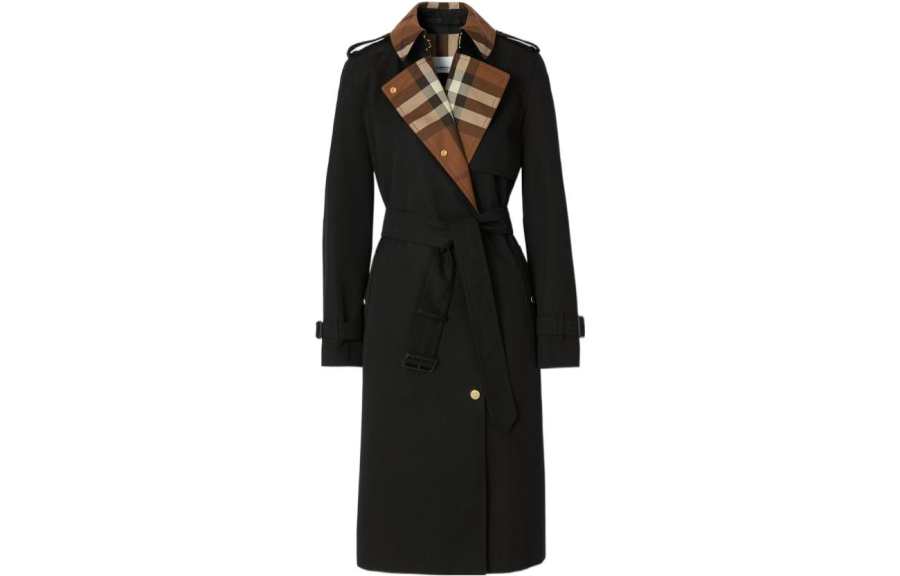 Burberry Burberry check-panel gabardine trench coat