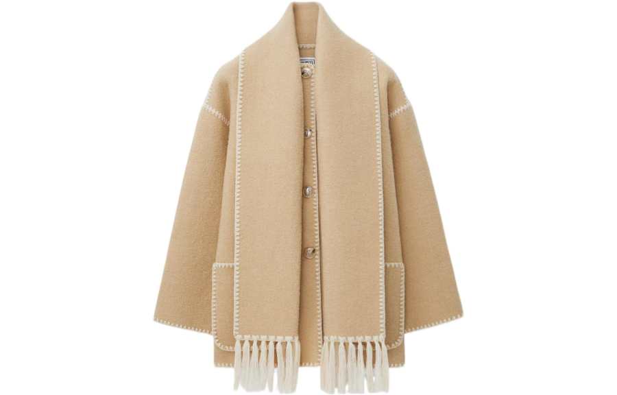 TOTEME Toteme embroidered scarf button-front jacket