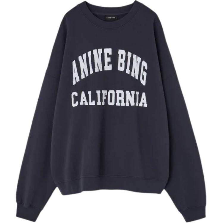 Anine Bing Miles Logo Printed Crewneck Sweatshirt