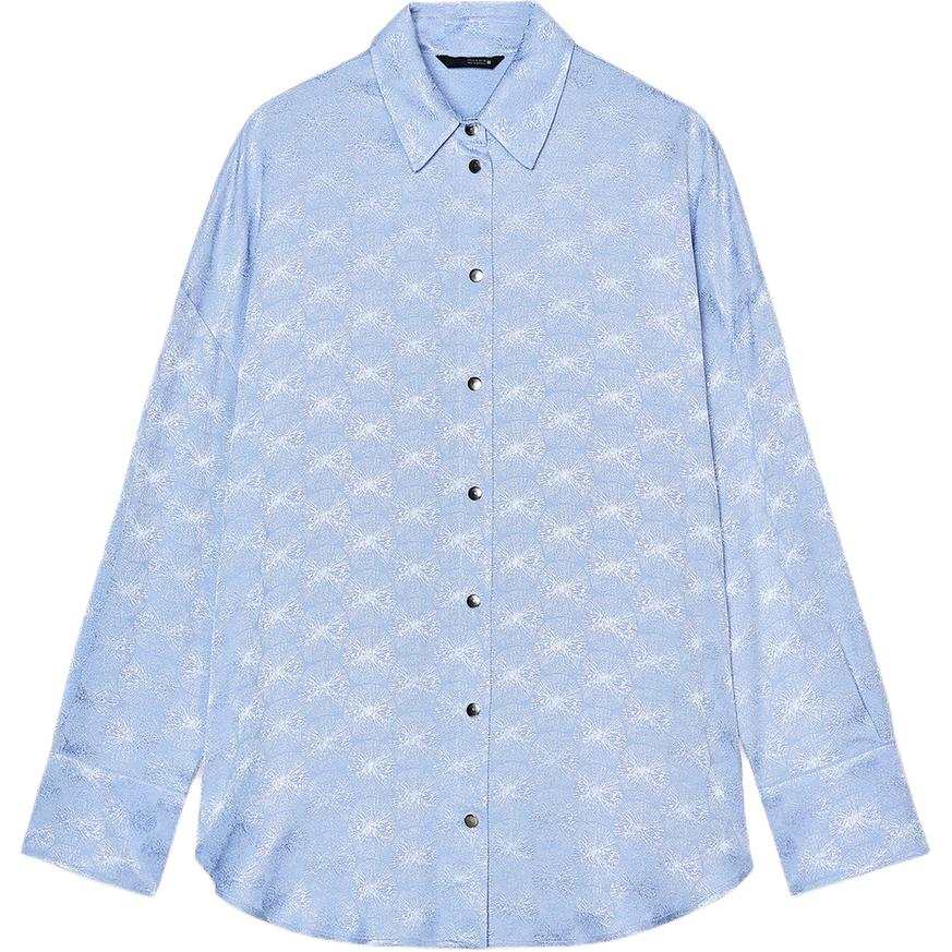 ZARA Shirts Women's Sky Blue Lapel Moderate