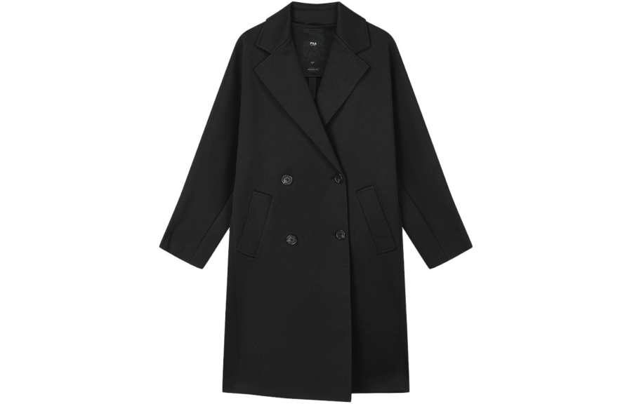FILA MILANO Knitted Fabric Coat Women's Jet Black