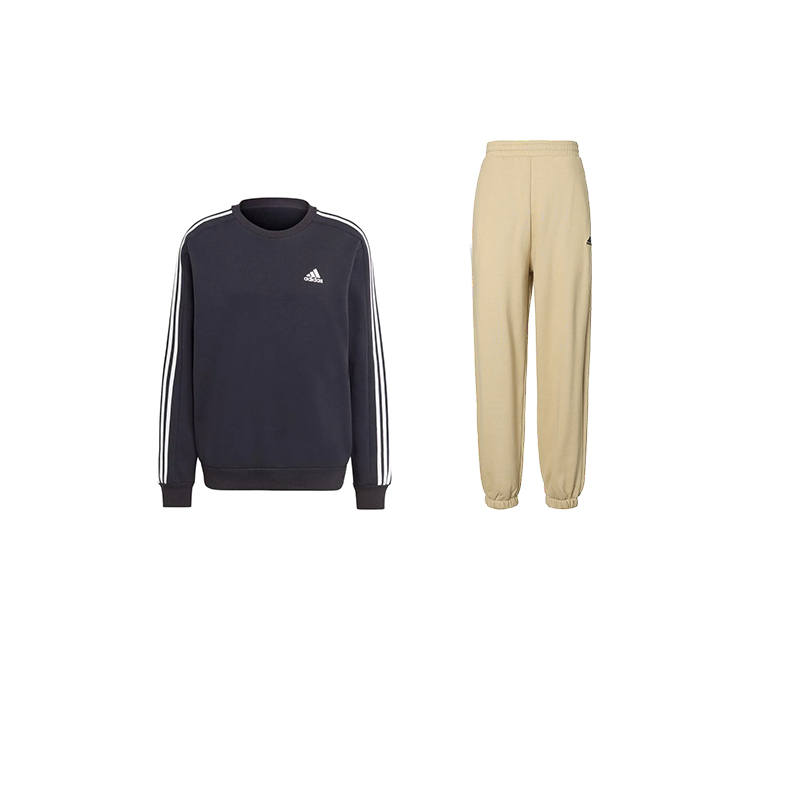 Adidas Adidas Casual Sportswear Men's Crew Neck Thickened And Fleece Lined