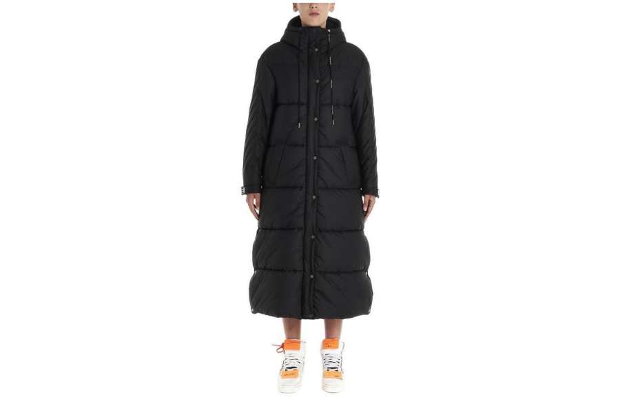 OFF-WHITE OFF WHITE Coats Women's Black Hooded Non Detachable Moderate