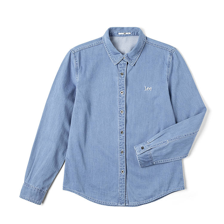 Lee Lee Shirts Women's Light Blue Lapel