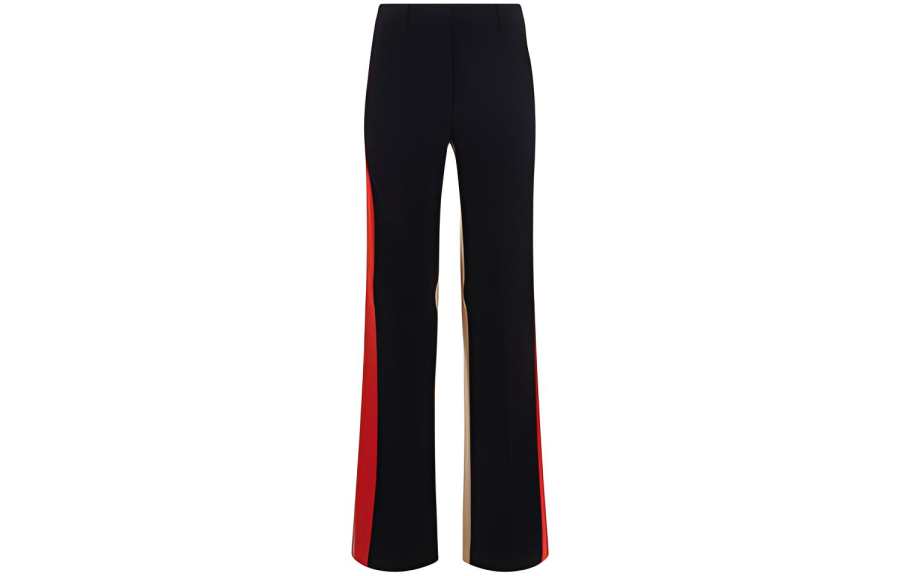 Burberry Colour Block Grain De Poudre Tailored Trousers 'Black'