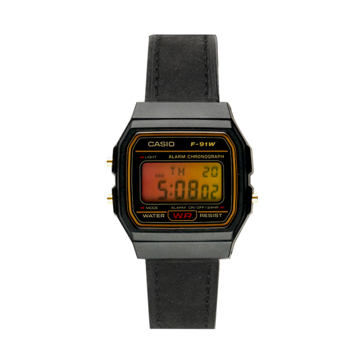 CASIO CASIO Custom Collection Quartz Movement Leather Strap Watch Unisex Black Dial