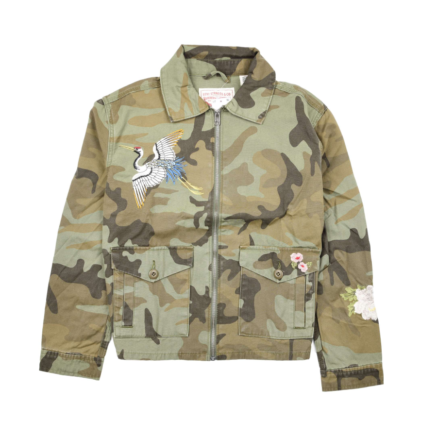 Levis Levis Jackets Women's Green Camouflage Lapel Moderate Other