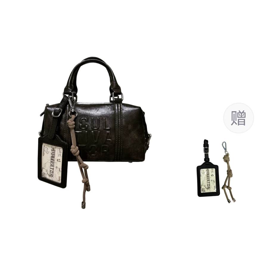 CULTIVATOR Pu Boston Bag Handbag Small Women's Dark Brown