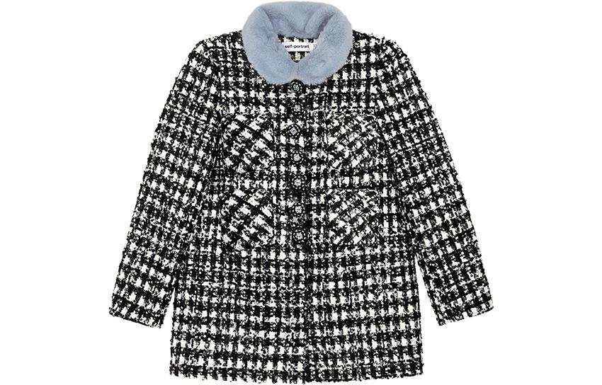 Self-portrait Self Portrait Jackets Women's Black Plaid Square Collar Moderate Other