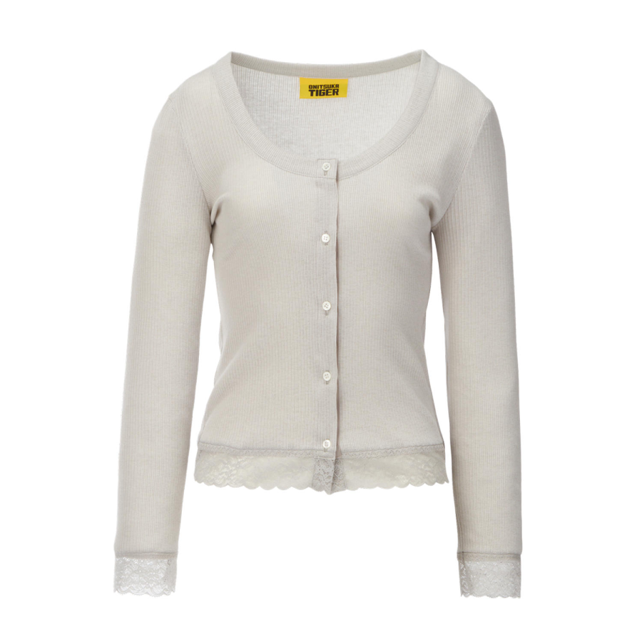 Onitsuka Tiger SS25 WS CARDIGAN Knitwear Women's Light Gray