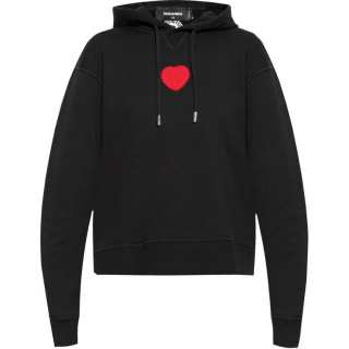 DSQUARED 2 Dsquared2 Heart Patch Drawstring Hoodie
