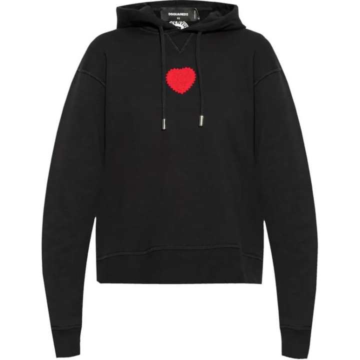 DSQUARED 2 Dsquared2 Heart Patch Drawstring Hoodie