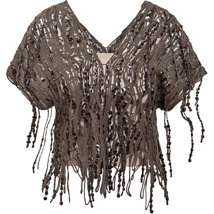 Brunello Cucinelli Dazzling Abstract Embroidery Knitted Top