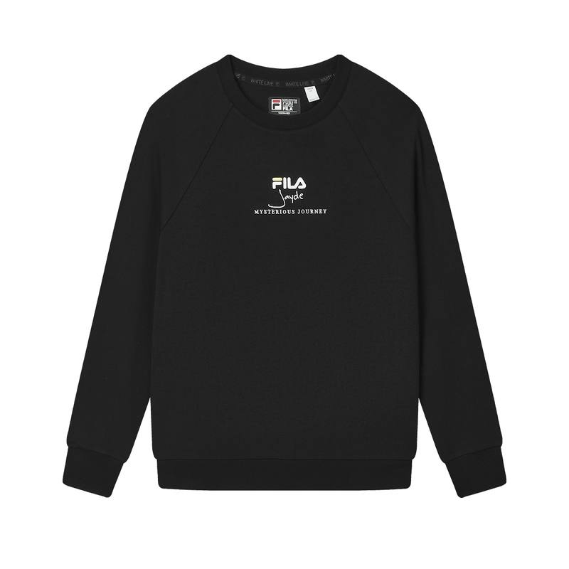FILA Sweatshirts Women's Jet Black Crew Neck Moderate Regular
