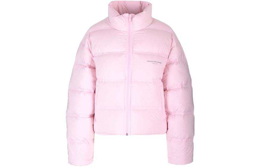 Alexander Wang Alexander Wang Logo Printed Zip Up Puffer Jacket