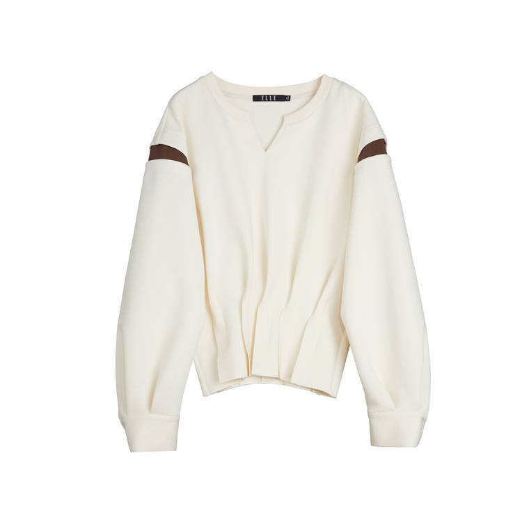 ELLE Sweatshirt Women's Beige Yellow