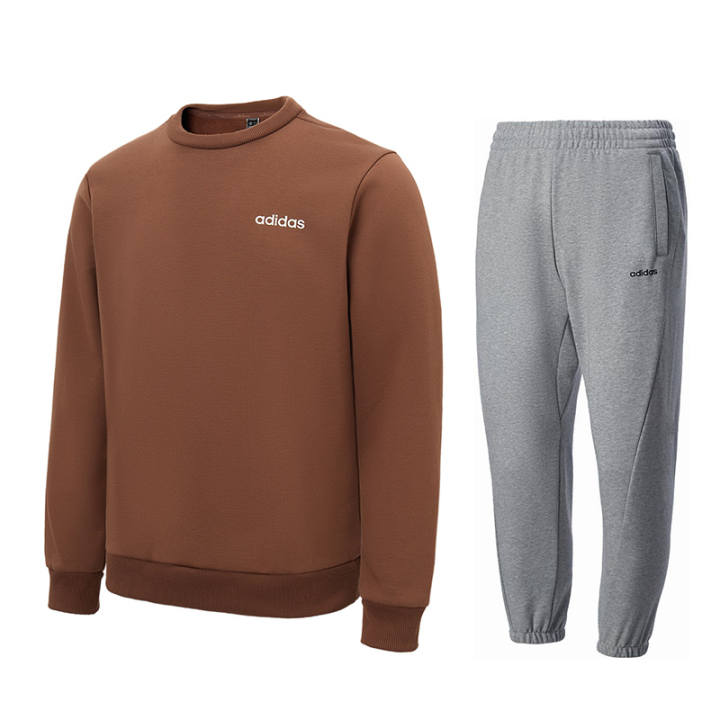 Adidas Adidas Casual Sportswear Men's Crew Neck Thickened And Fleece Lined