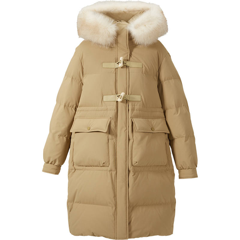 XIANGYING Down Jacket Women's Khaki