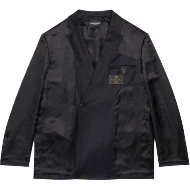 Balenciaga SS22 Solid Color Business Suit Coat Unisex Black