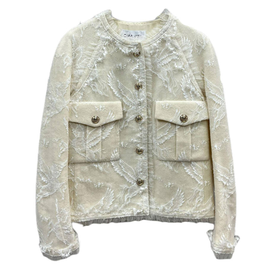 CHANEL 20K Fall Winter Equestrian Collection Jackets & Coats Women's White