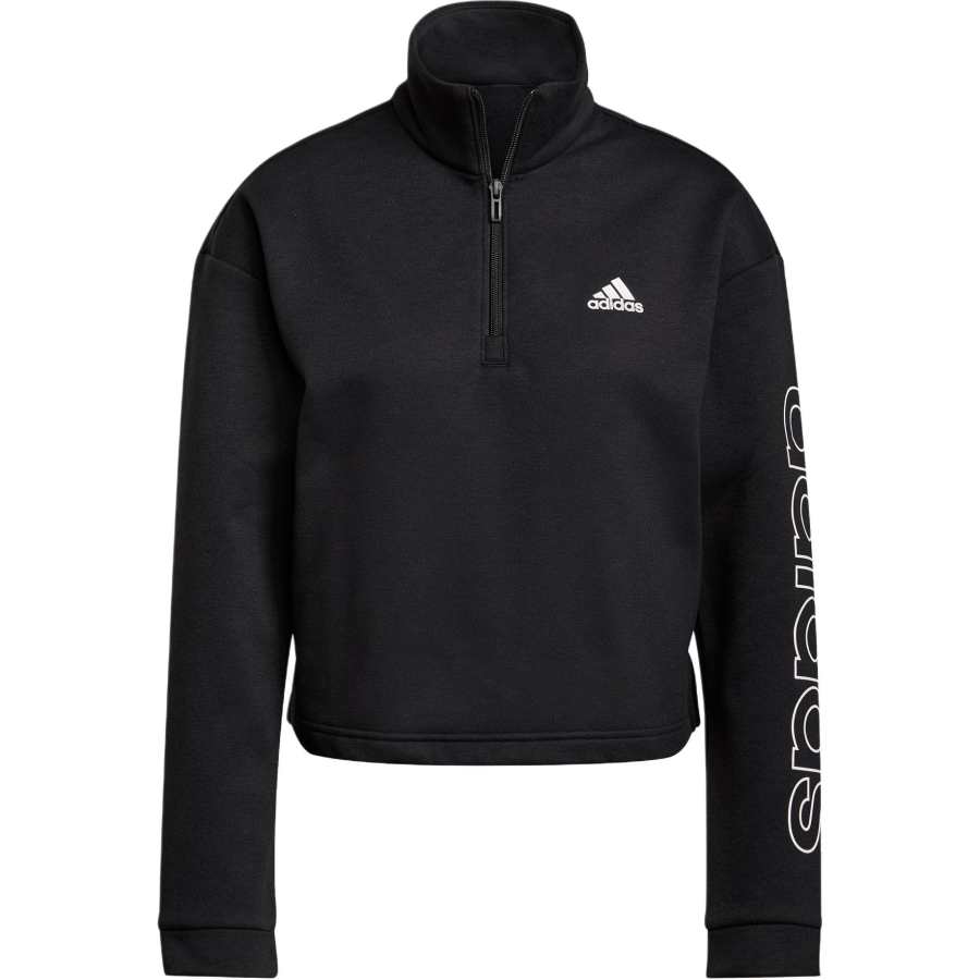 Adidas Adidas ESSENTIALS PRIMEGREEN COMFOR Fleece Lined Athleisure Loose Fit Half Zip Semi Open Collar Long Sleeved Sweatshirt