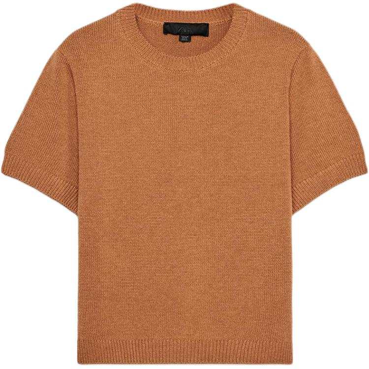 ZARA Knitwear Women's Brown Crew Neck Moderate