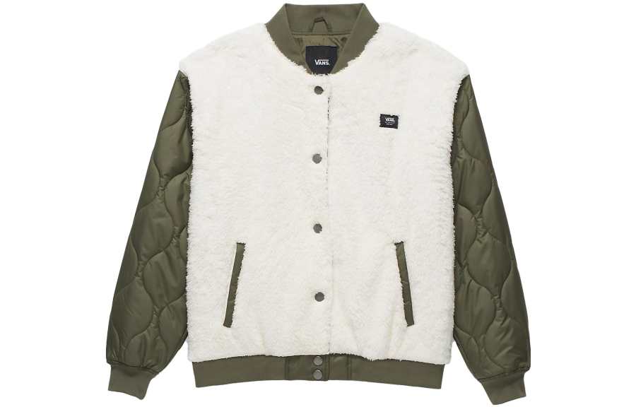 Vans Kasia Jackets Women's White Green Stand Collar Moderate Other