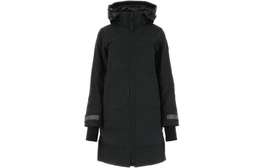 Canada Goose Coats Women's Black Hooded Non Detachable
