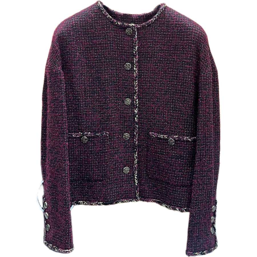 CHANEL 22A Premium Handcrafted Workshop Jackets & Coats Women's Burgundy